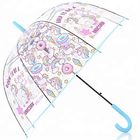 Łatwo otwarte przezroczyste plastikowe parasole przeciwdeszczowe 23 cale 8 żeber Druk cyfrowy dostawca
