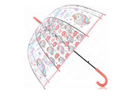 Łatwo otwarte przezroczyste plastikowe parasole przeciwdeszczowe 23 cale 8 żeber Druk cyfrowy dostawca