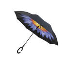 Wytrzymały dwuwarstwowy odwrócony parasol Dostosowany projekt logo 23 cale dostawca