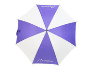 Fioletowo-białe drukowane parasole golfowe Plastikowy uchwyt z haczykiem Metalowy trzonek 10 mm dostawca