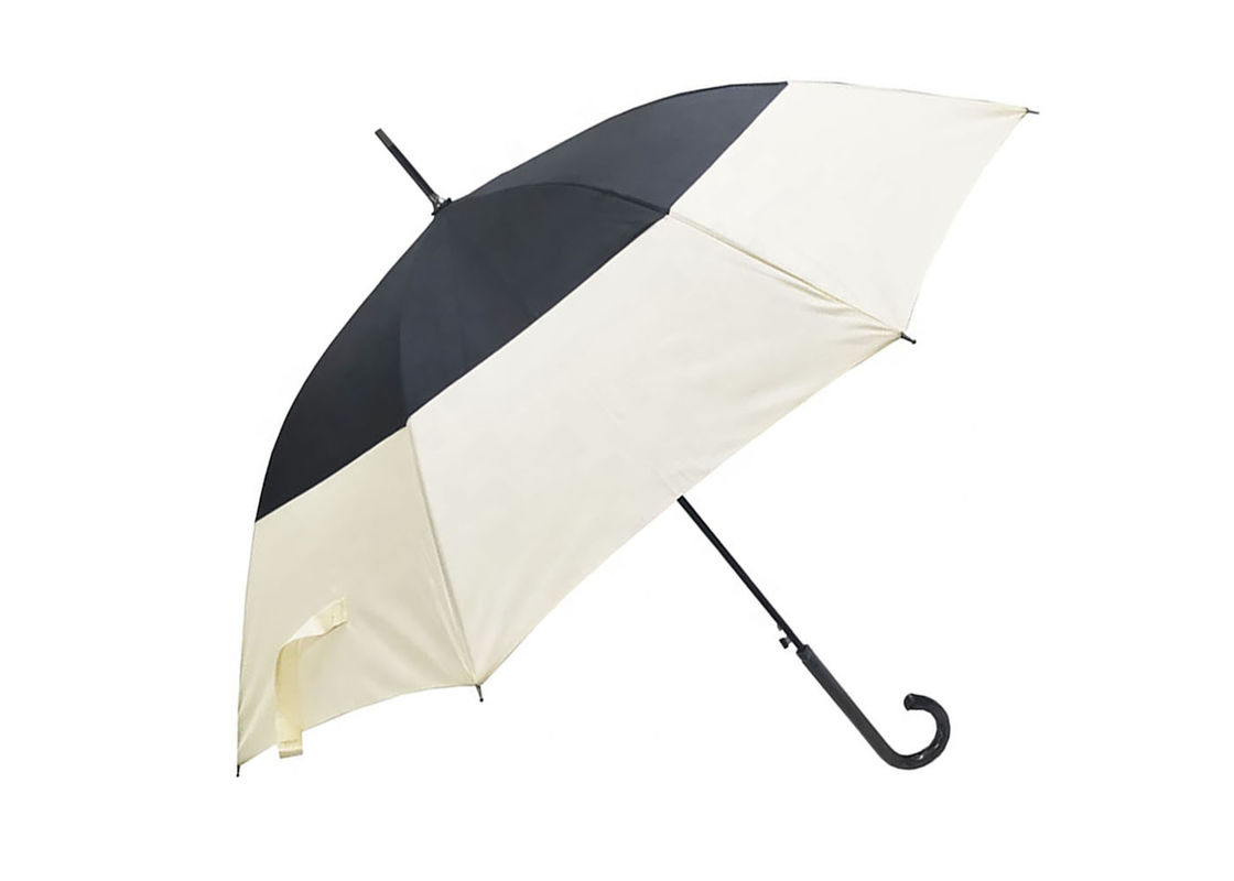Czarne metalowe żebra Automatyczny parasol z tkaniny poliestrowej / pongee dostawca